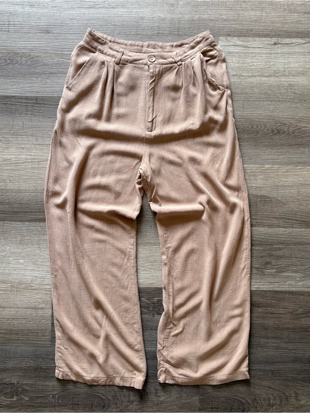 Princess Polly Men's Wide-Leg Tan Trousers